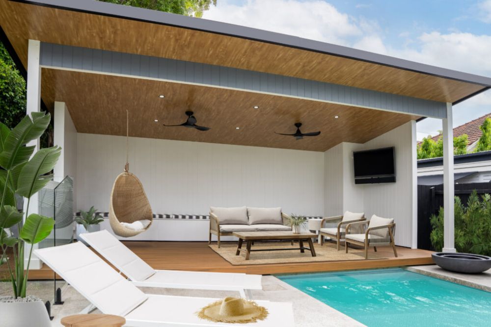 Free-standing patio in Queensland built with sustainable materials