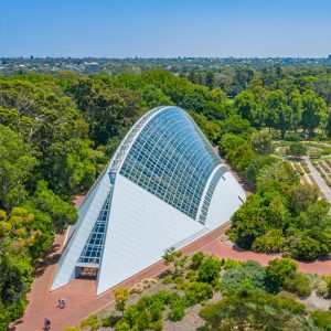 MELBOURNE, AUSTRALIA, DECEMBER 31, 2019: Bicentennial Conservatory at Botanic garden in Adelaide, Australia